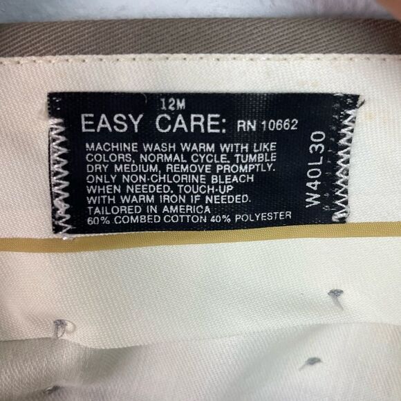 Botany 500 Tan Chino Pants with Straight Leg and Cotton Blend Size W40 L30 EUC - Picture 6 of 6